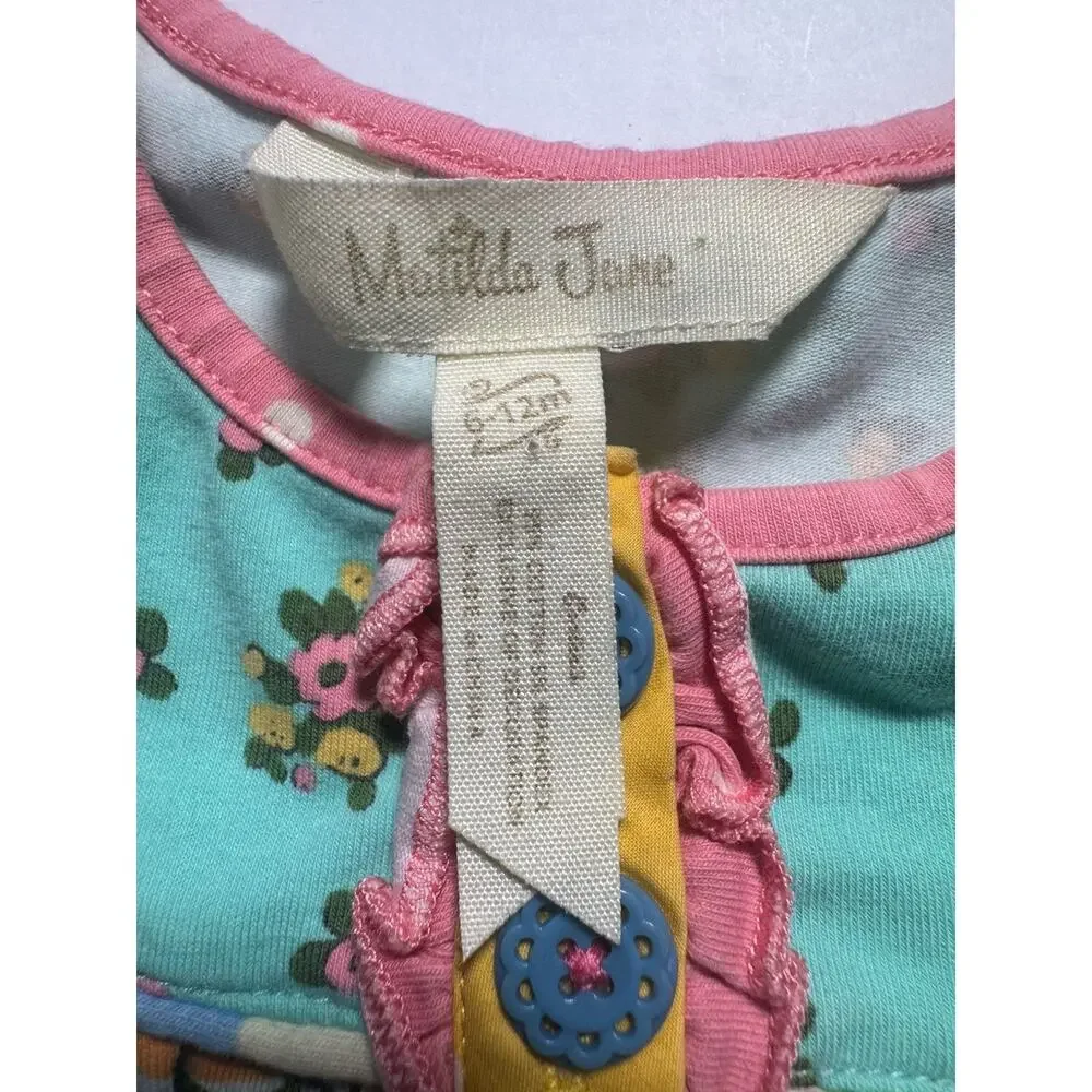 Matilda Jane Girls Peach Floral Dress Bloomer Set 6-12 Months